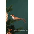 Autumn Glass Brid Decoration with Clip